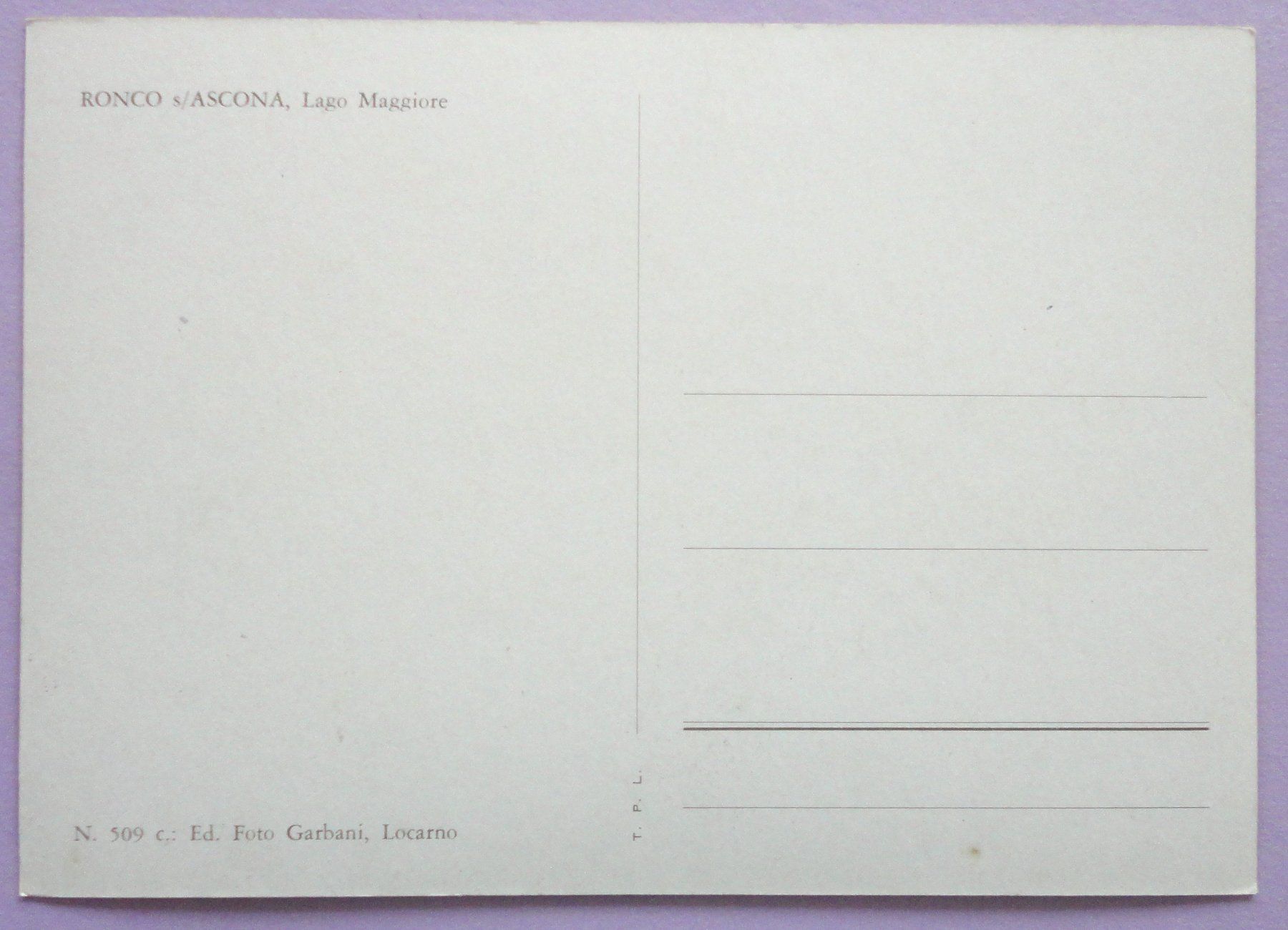 Cartoline postali: Ronco s/Ascona, Lago Maggiore – Usato da Fétigny venduto da Billy2miny 1