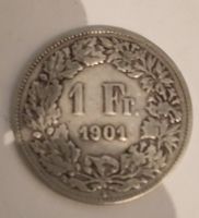 1 Franken 1901 Silbermuenze guter Zustand