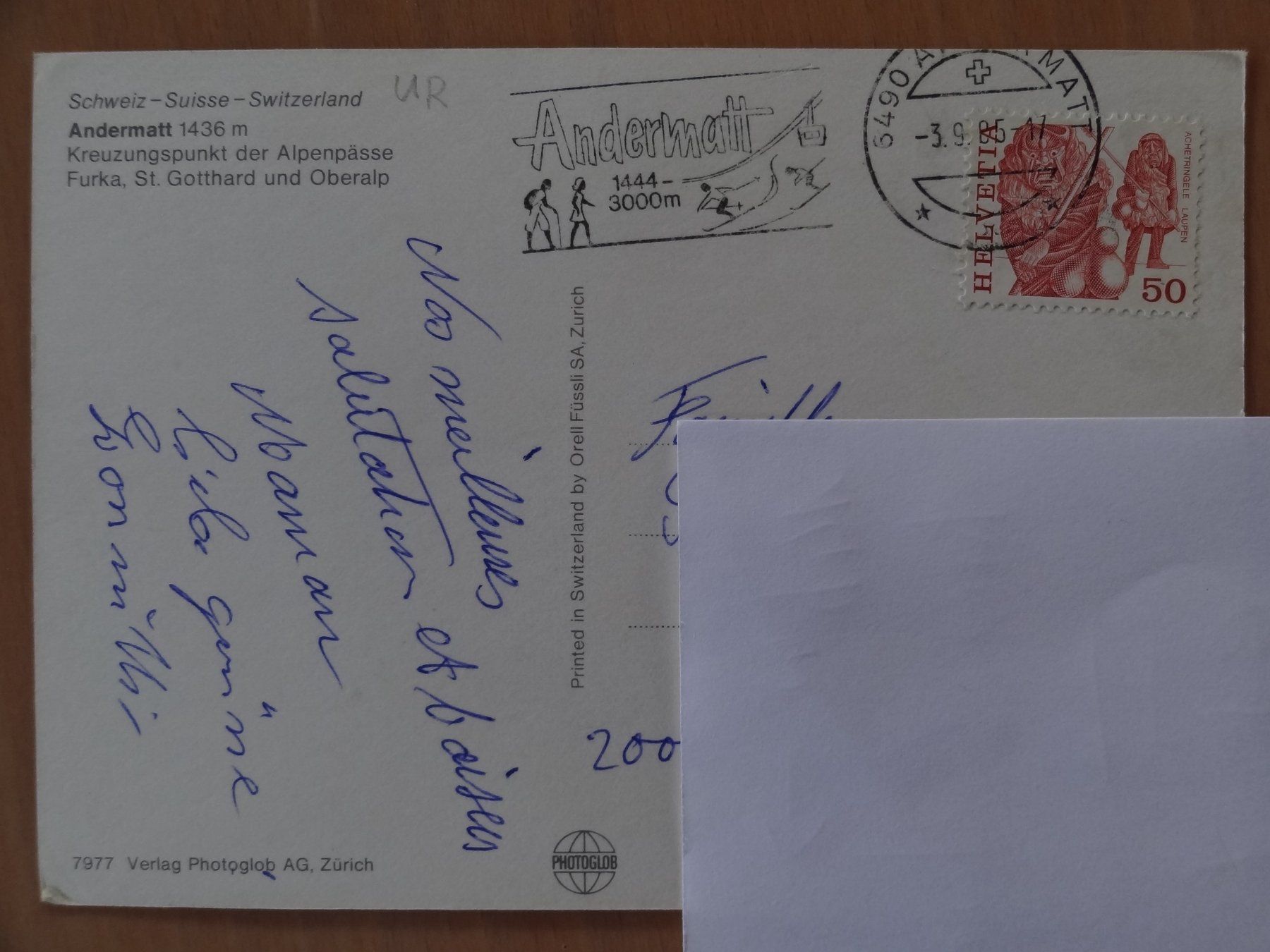Cartes postales: Andermatt - UR - timbre - 1985 – D'occasion à St Léonard par Riglin 1