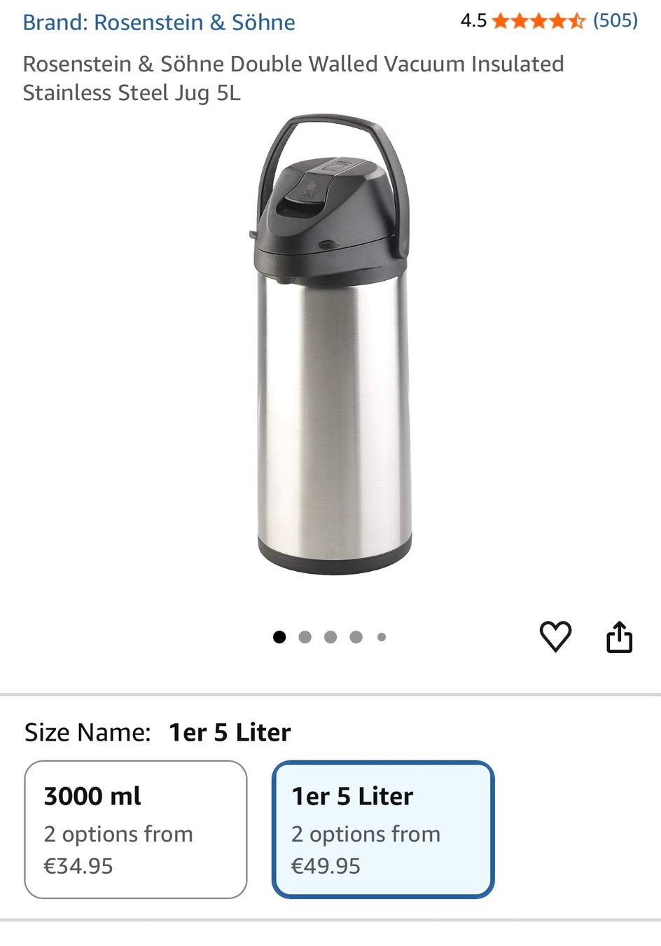 Thermos Rosenstein & Söhne 5L inox occasion (Neu (gemäss Beschreibung ...