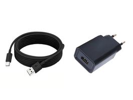 USB-A Power Adapter 5V, 2A, black & USB-A to USB-C Kabel, 2m