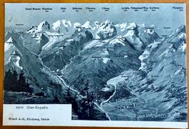 AK: Ober - Engadin Map - Samadan - Cresta - St. Moritz
