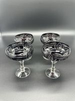 Exquisite Ruby Crystal Coupe Glasses, Set of 4 — Stunning!