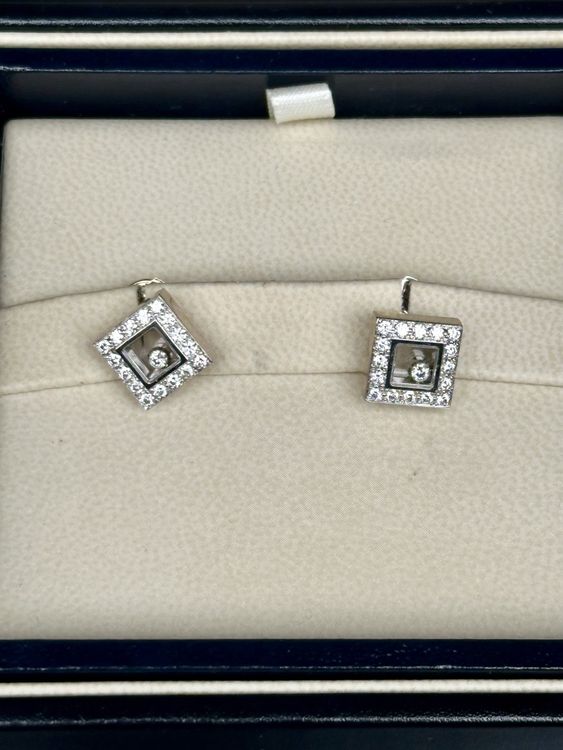 Chopard Orecchini pendenti & Orecchini a lobo: Chopard Ohrstecker Happy Diamonds Gold mit 34 Brillanten – Usato da Winterthur venduto da YSCHU 1