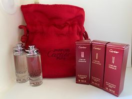 Set miniatures parfums et pochon Cartier