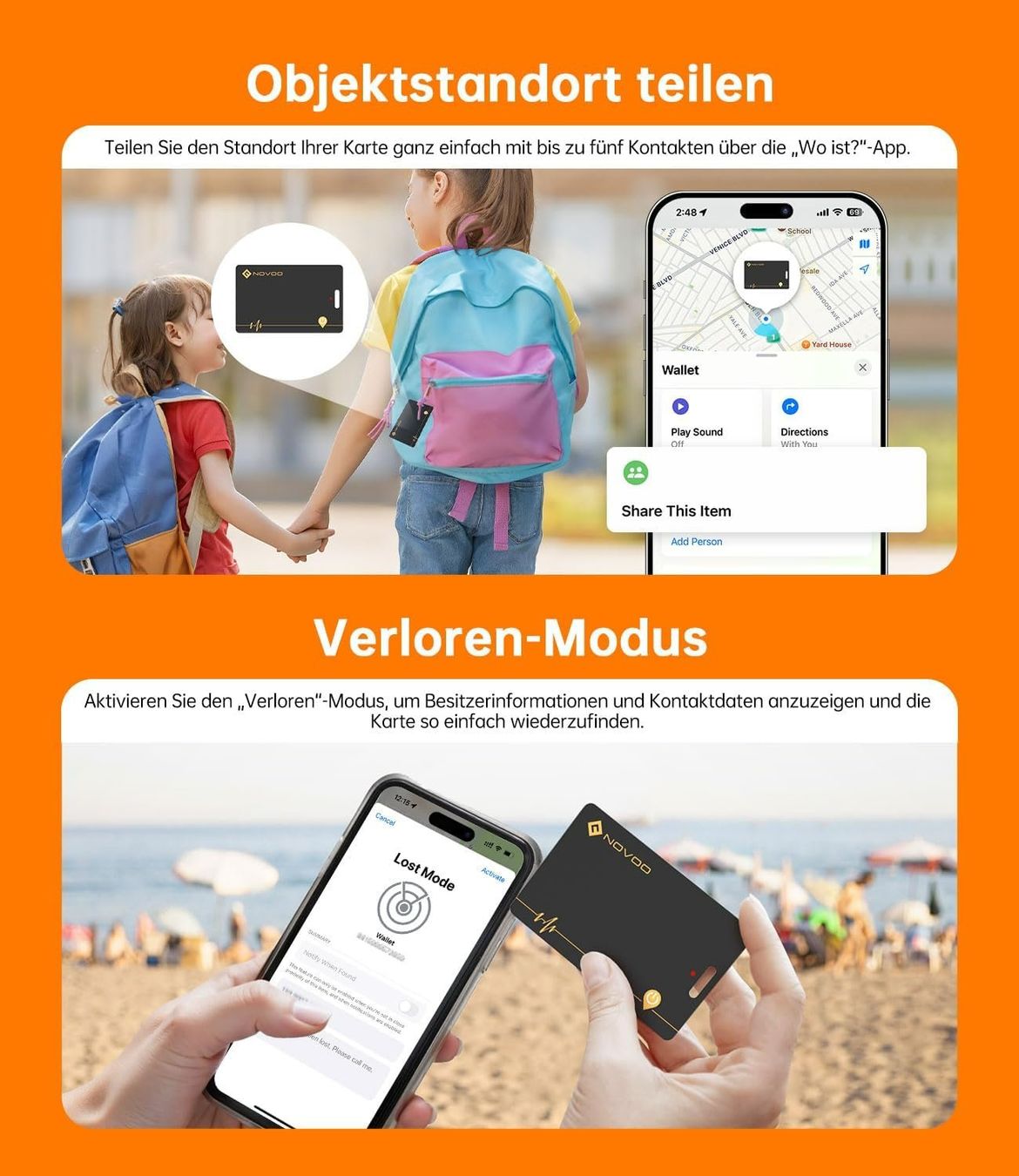 GPS & Strumenti di misurazione: Wallet Tracker Karte 2er Set Find My iOS Bluetooth – Nuovo e nell'imballaggio originale da Suhr venduto da SchnapperCH 2
