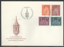 1963, FDC, Ergänzungswerte Baudenkmäler (Nr. 391–394) (1)