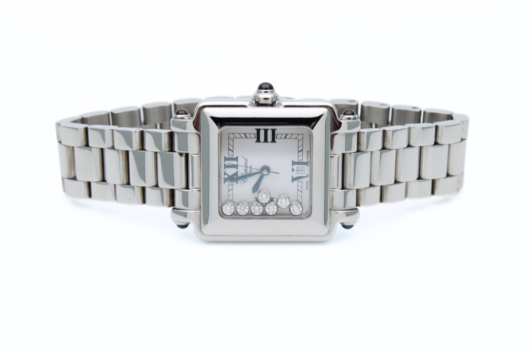 Chopard Orologi: Chopard Happy Sport Square Floating Diamonds | Full Set – Usato da Brüttisellen venduto da Alphawatch 2