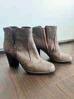 Stiefeletten/Boots Gr. 40, Wildleder braun/grau - ungetragen