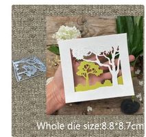 Neues Set Stanzschablonen Bäume im Rahmen