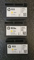 HP Tintenpatronen 933 und 933XL Gelb, 3 Stück neu