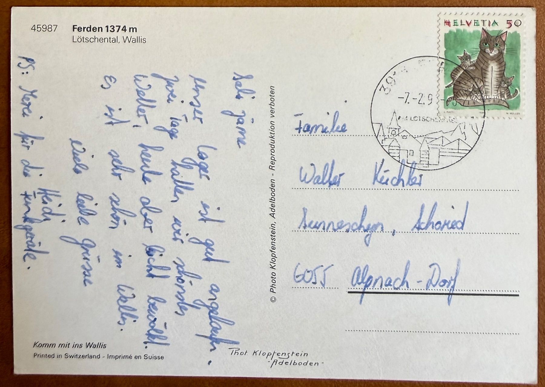 Cartoline postali: Ferden - Panorama Winter – Usato da Lutry venduto da Ediego 1