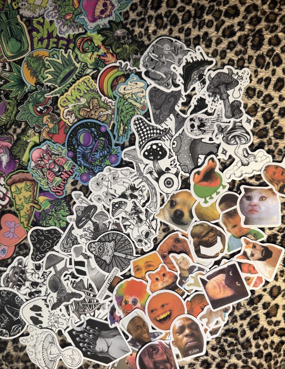 Sticker: Sticker Set 100stk Trippy,  psychedelic, Witzig – Nuovo (secondo la descrizione) da Scheuren venduto da Soulboy1 3