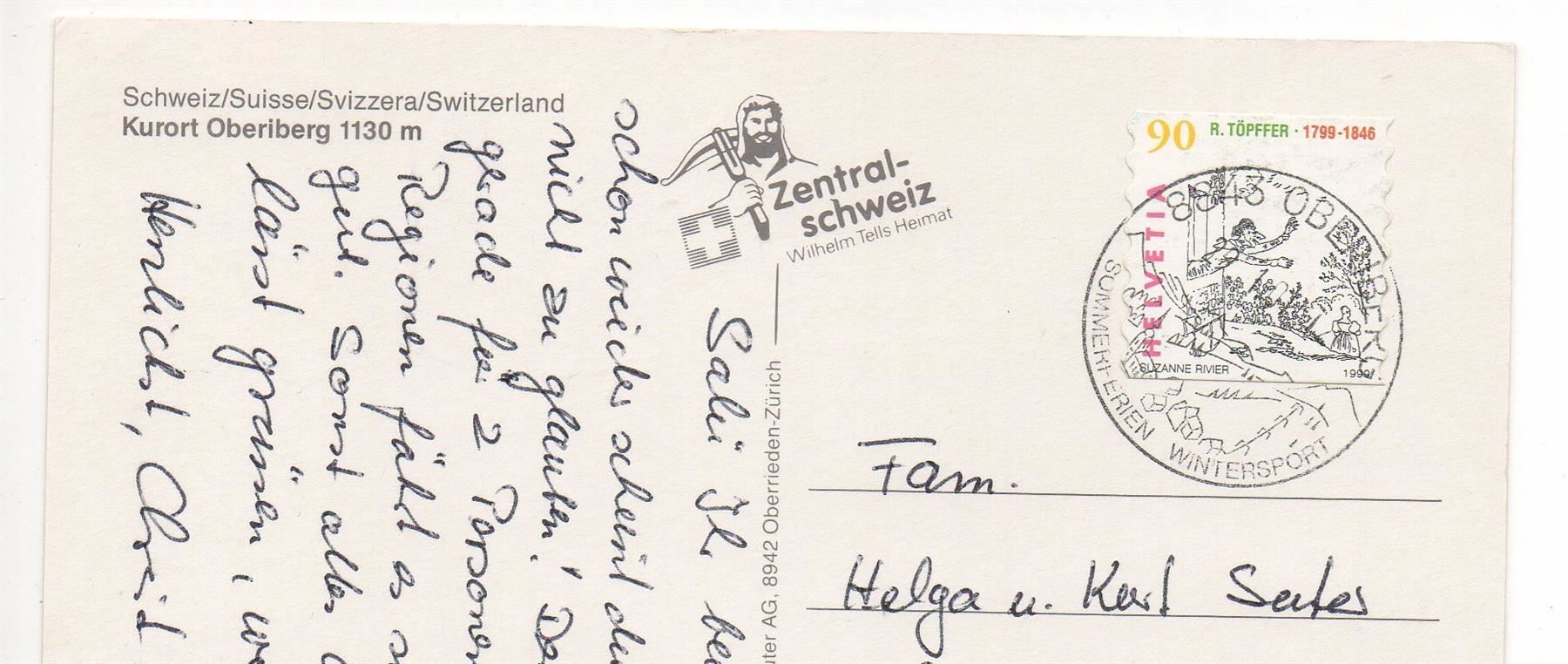 Cartoline postali: OBERIBERG im Winter – Usato da Jona venduto da philajona 1