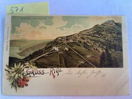sehr alte Grusskarte vom Rigi, 1899 mit Stempel