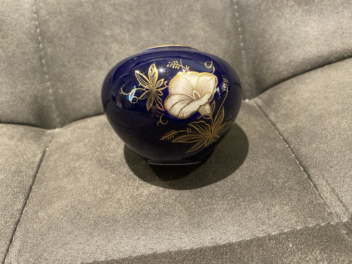 Vasen & Gefässe: Blaue Kugelvase mit Golddekor – Neu (gemäss Beschreibung) aus Wettingen von vpr_9gz6 1