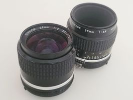 2 Nikkor 28mm und 55 mm