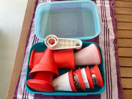 Tupperware Trommelreibe und Spiralschneider 8-teiliges Set