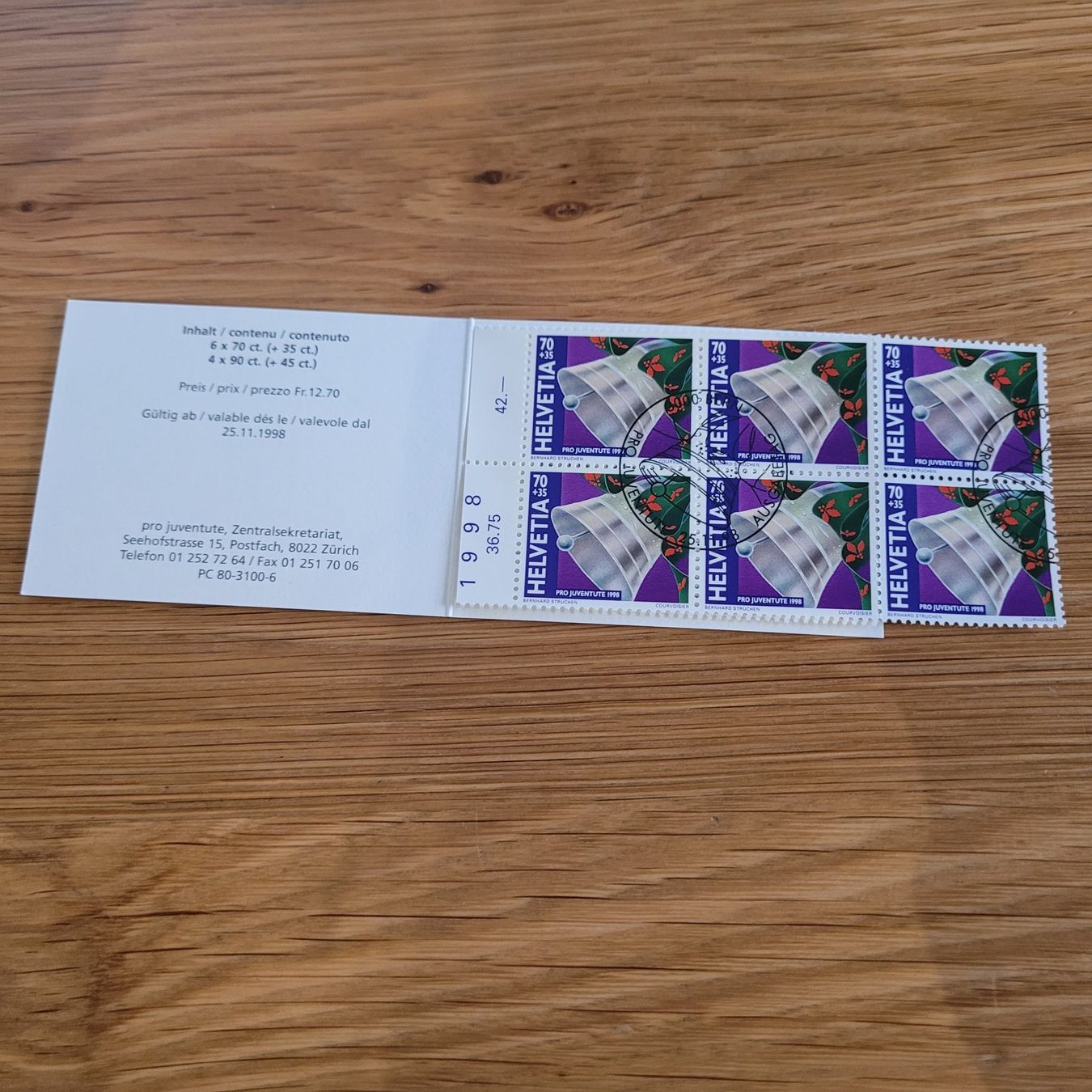 Tous les timbres: Markenheftchen Carnet De Timbre Pro Juventute 1998 – D'occasion à Biel/Bienne par Destockweb 1