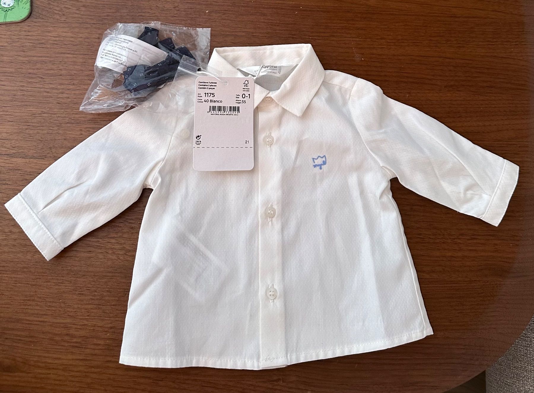 Mayoral Camicie, Top & T-shirt: Mayoral Baby Hemd mit Krawatte 0-1monate – Nuovo e nell'imballaggio originale da Stäfa venduto da Alesenka