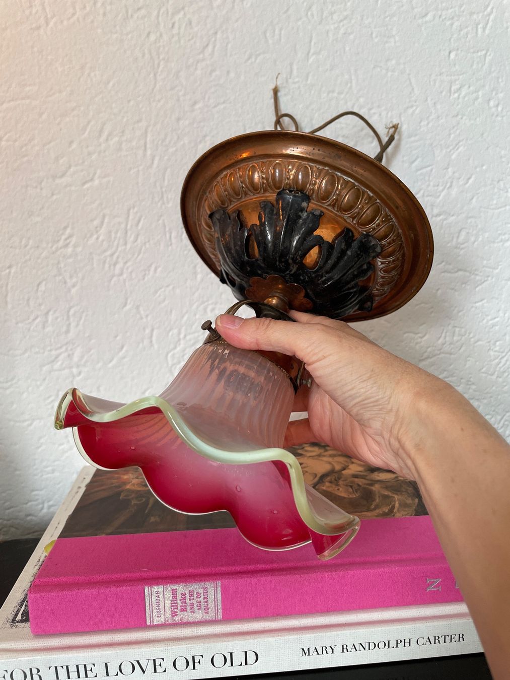 Lampes: Antike Jugendstil Deckenlampe Glas, Kupfer – D'occasion à St. Gallen par Shazzz