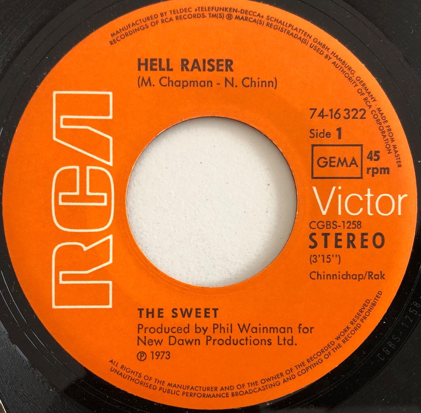 Schallplatten: THE SWEET - HELL RAISER / BURNING – Gebraucht aus Poliez-Pittet von Newtown-Records 2
