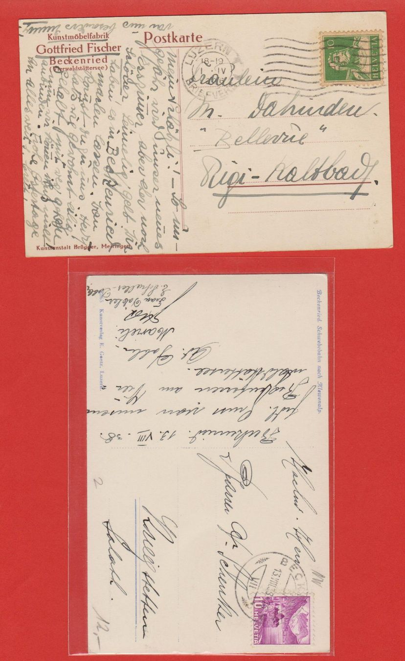 Cartoline postali: Beckenried  -  12 alte Ansichtskarten ab 1902 – Usato da Vitznau venduto da Ropaku 6