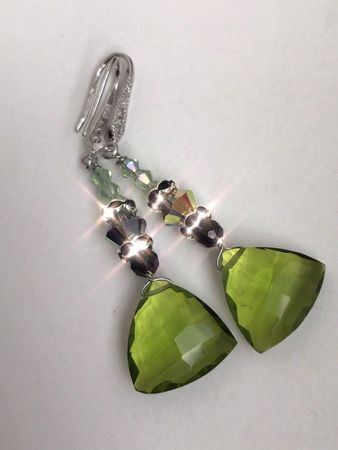 Hochwertige Peridot, Swarovski Ohrringe