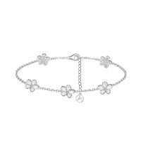 SALE Edelstahl Armband 5 Blumen Silberfarben Demomodell