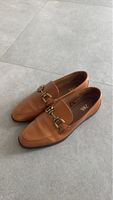 Mocassins Zara marron clair avec boucle dorée - Taille 38