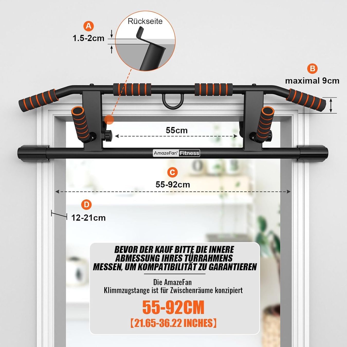 Hometrainer: Klimmzugstange Türrahmen Pull Up Bar mit Griffen Set – Nuovo e nell'imballaggio originale da Bremgarten b. Bern venduto da Meeegasales60 3