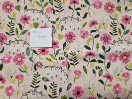 Stoff Blumenmuster rosa