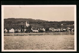 AK Meilen, Uferpartie mit Kirche, 1927
