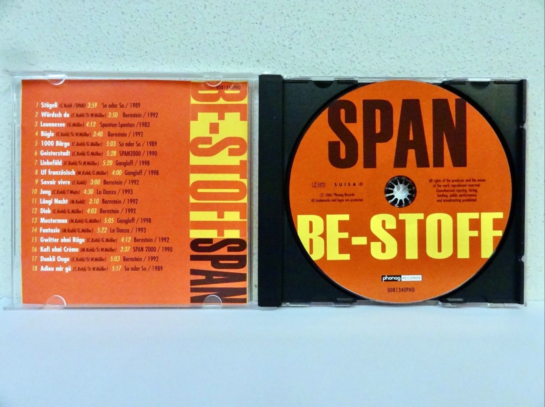 CDs: CD SPAN / BE-STOFF - 2006 - VERGRIFFEN – Neu (gemäss Beschreibung) aus Kerzers von djstarsky73 2