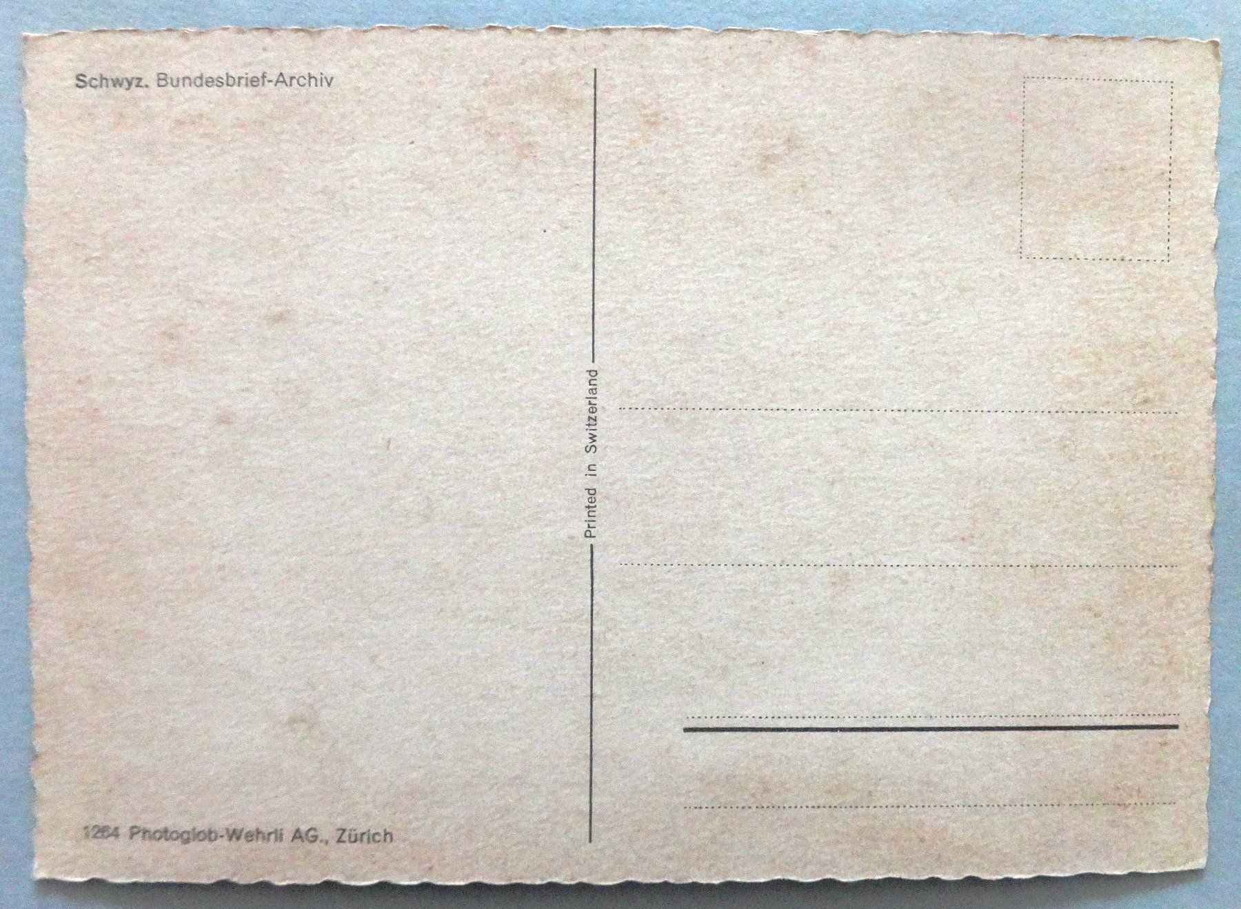 Ansichtskarten: Schwyz, Bundesbrief-Archiv – Gebraucht aus Fétigny von Billy2miny 1