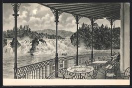 Rheinfall, Rheinfall mit Gaststätte Sch
