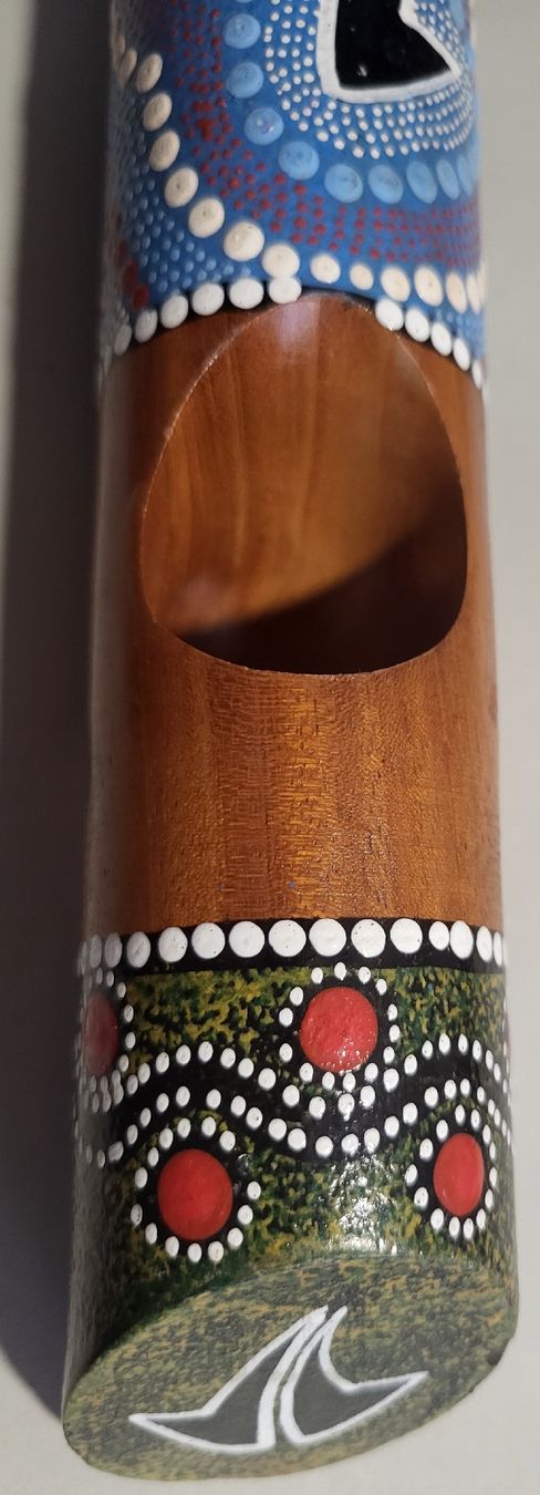 Portabottiglie: Porte-bouteille en bois décor aborigène – Usato da Montet (Glâne) venduto da Koada2 2