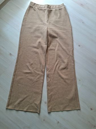 Zara Strickhose Beige Wide Leg Gr. M, Top Zustand!
