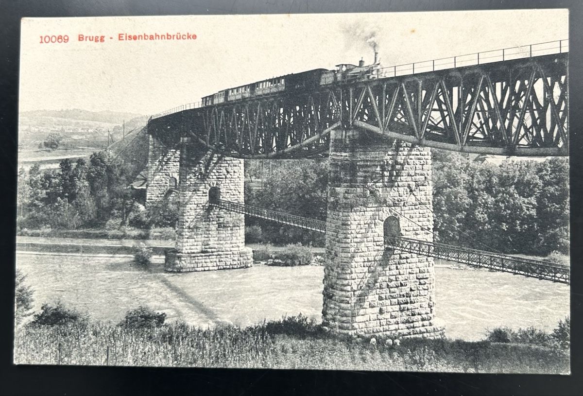 Cartoline postali: Brugg Eisenbahnbrücke  – Usato da Horw venduto da Tellbub