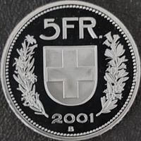 5 Franken 2001 stgl. / aus Münzsatz