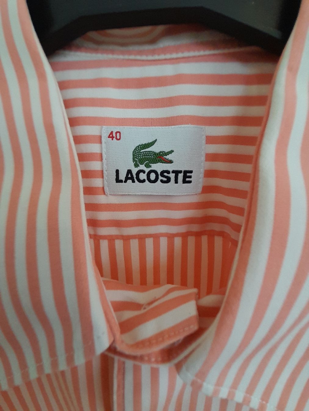 Lacoste Camicie: Chemise Lacoste rayée rose et blanche, Taille 40 – Usato da Renens VD venduto da ser_j2fn 1