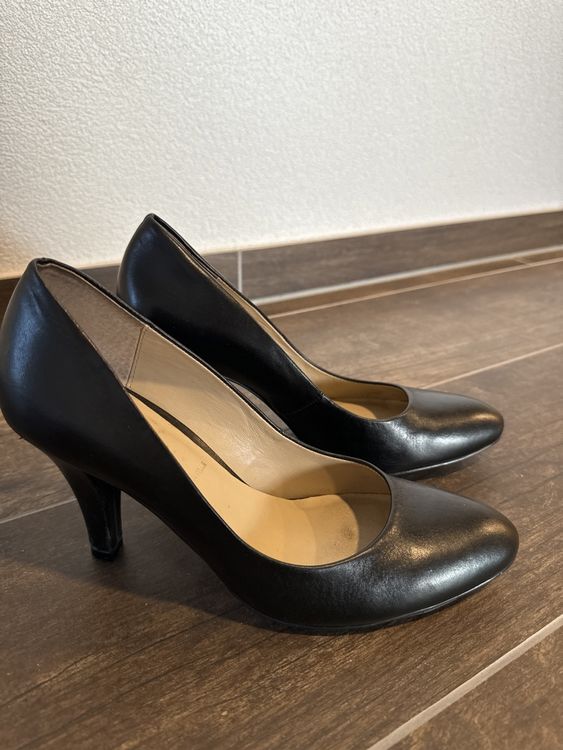 Escarpins Cuir SAN MARINA Semi-compensés - Pointure 39 - Noir - Parfait état - Occasion Très Bon état