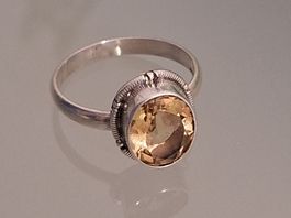 Art Deco Zitrin Ring 925 18mm
