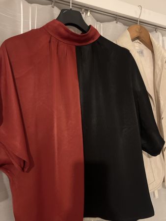 Hugo Boss Bluse, Gr. 40, rot-schwarz, Top Zustand!