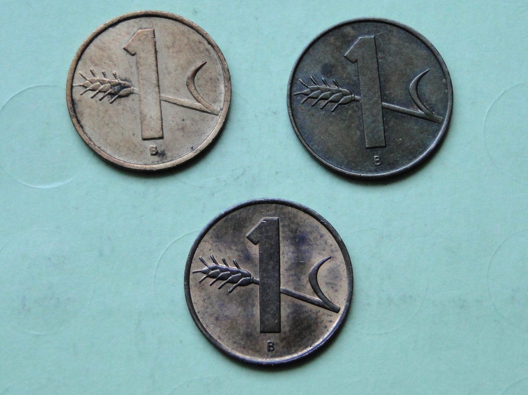 Alle Münzen: 3x  1 Rappen  1955 - 1963- 1969 – Gebraucht aus Killwangen von cyrano56 1