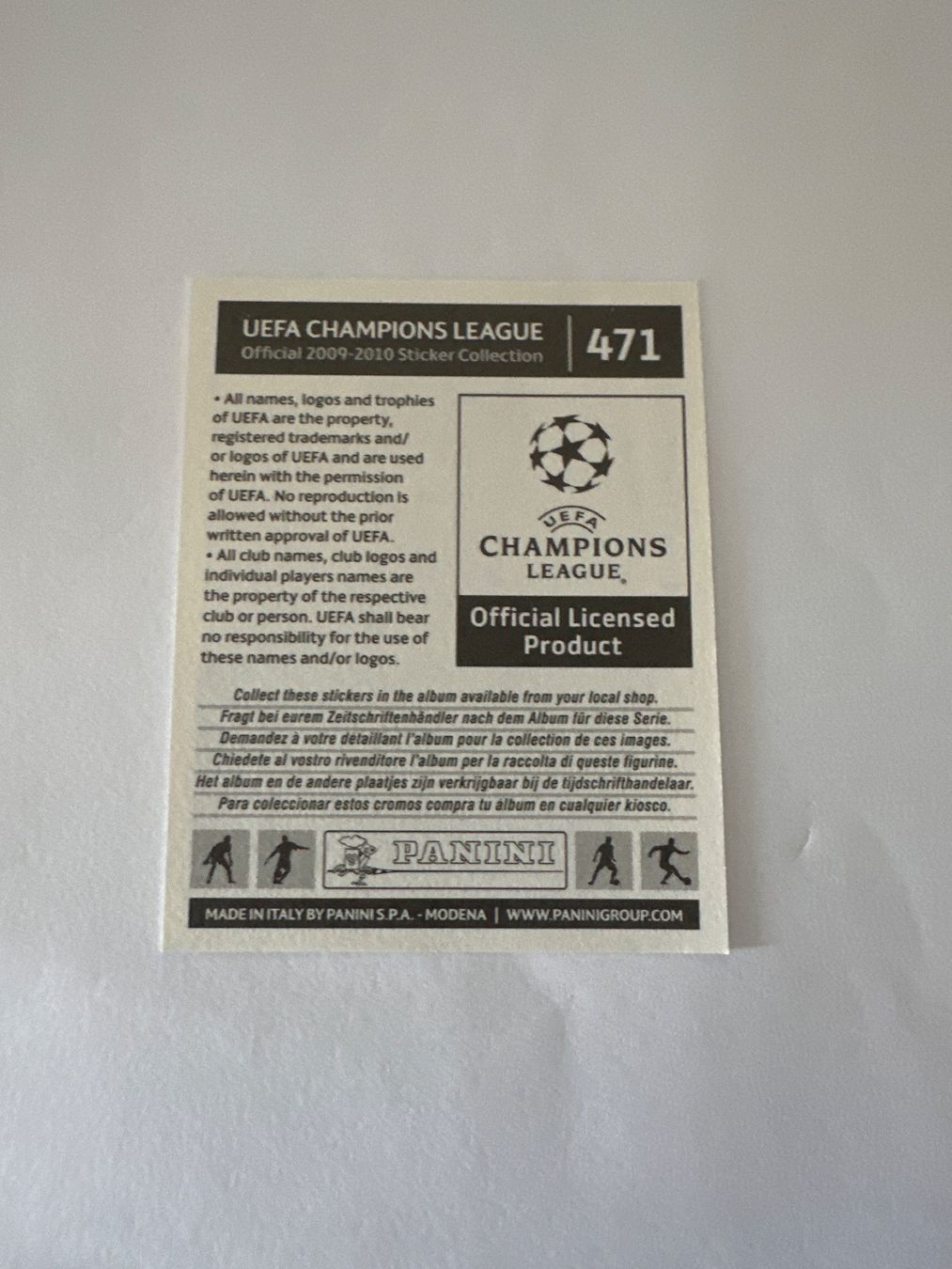 Panini Carte collezionabili: Panini UEFA Champions League 2009-2010 - Nr. 471 – Usato da Sulz AG venduto da DealWerk 1