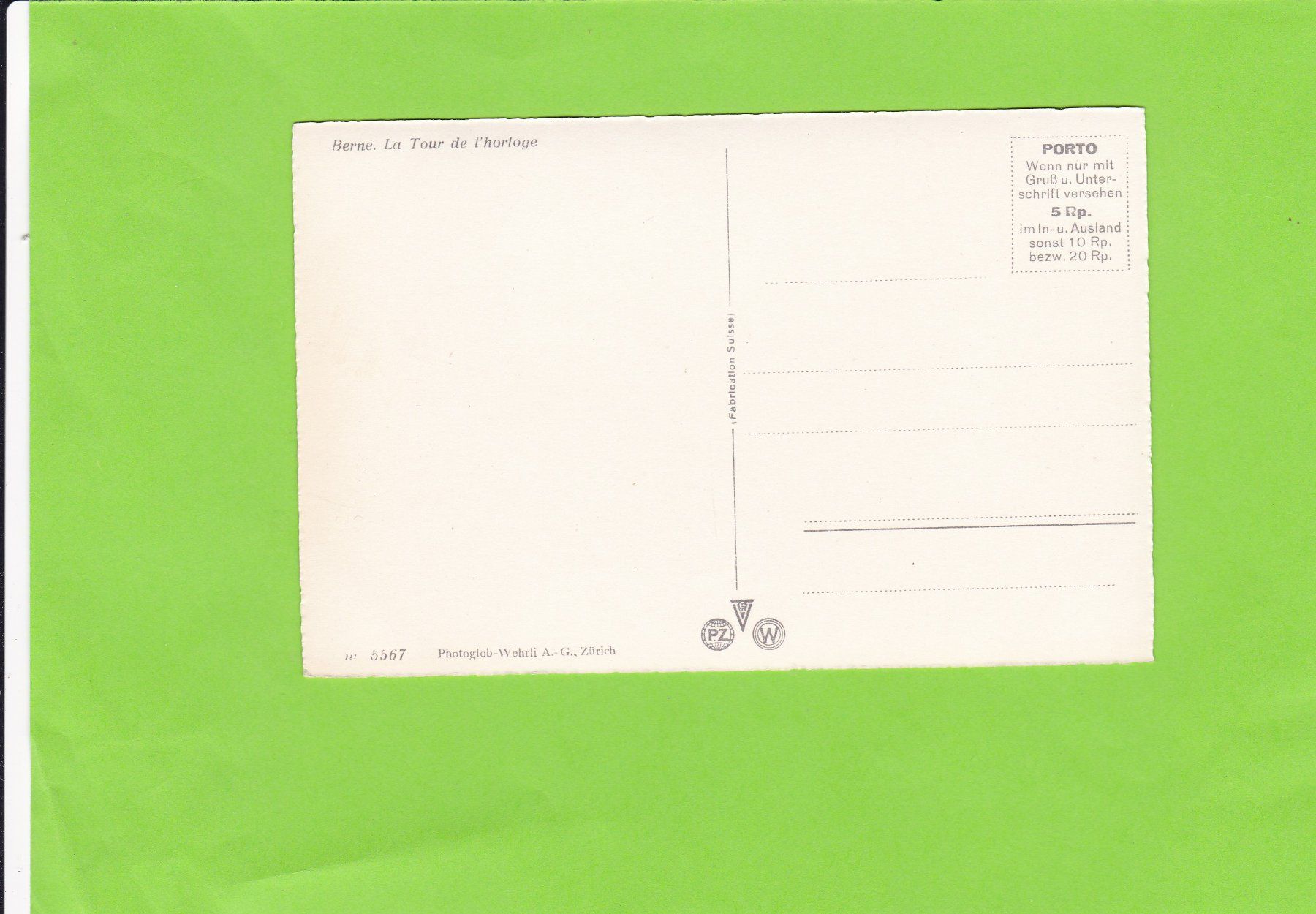 Cartoline postali: Bern-Zeitglockenturm-Oldtimer – Usato da St. Peterzell venduto da neckertal 1