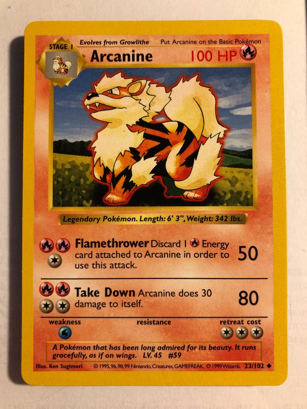 Sammelbilder & Trading cards: Arcanine (uncommon) Base Set Shadowless - MINT - ab 1.- – Gebraucht aus Giubiasco von dan_pr8b
