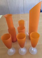Muranoglas: Gläserset orange Krug 5 Becher guter Zustand