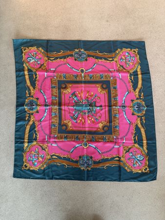 Vintage Foulard Carré Kunstseide 90x90